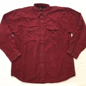 80s AMERICA Brand Heavy Chamois Cloth Shirt Men XL Red Flannel GORP Hong Kong